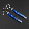 Natural Blue Multi Fire Ethiopian Opal Cabochon Beaded Earrings, 925 Silver , Rainbow Gemstone