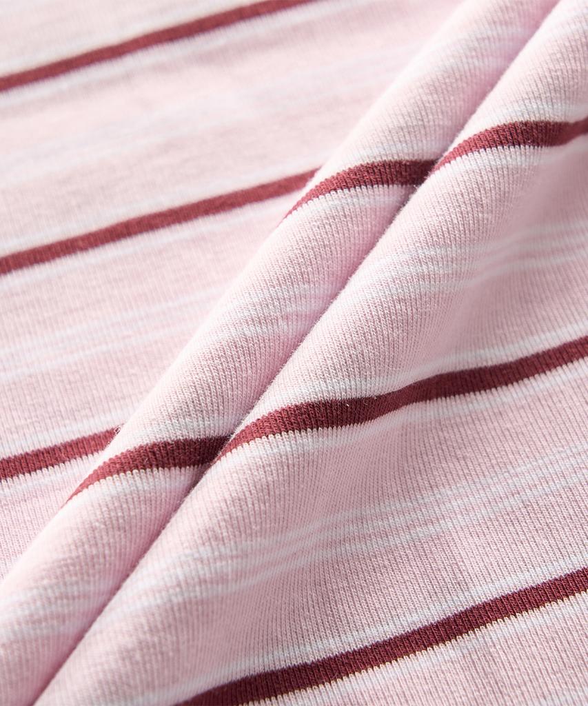 Nyuballanseu Nbneg2W442 / Women Essential Fitted Striped Short Sleeve Tee (Pink)