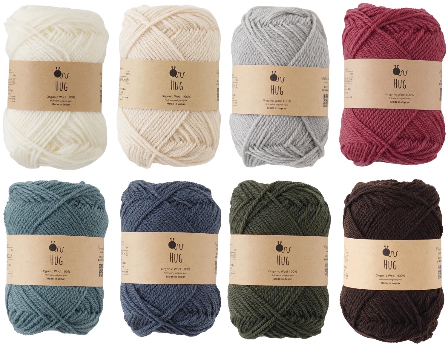 

Knitworm HUG Medium Wool 8 30g Full Color Set Yarn, Balls, (Approx. 92m),