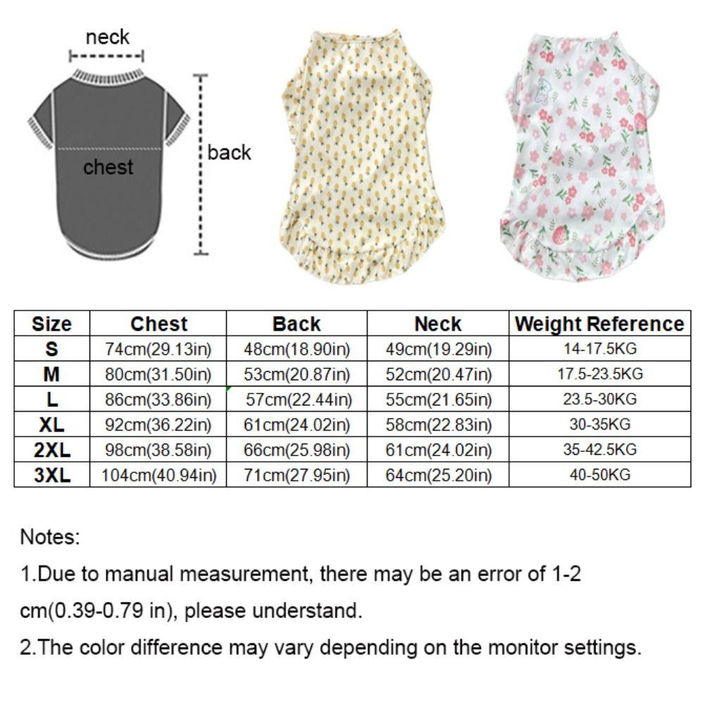 Fruit Print Pet Princess Dresses Flutter Sleeve Dog Cooling Clothes Dog Floral Skirt  for Pet Party