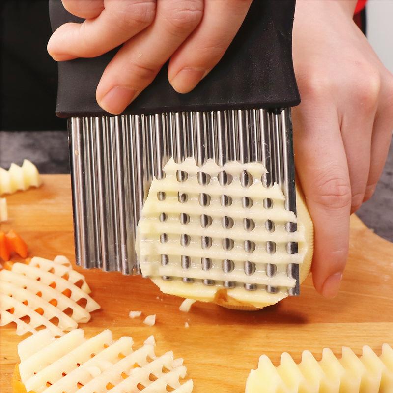 Wave Knife Cut Potato Corrugated Spikes Cut Fancy Shreds Deep Grain Potato Lattice Slicer Fries Slicer Home