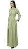 Bimba Women's Long Sleeve Maxi Mandarin Collar Plain Jilbab Dress With