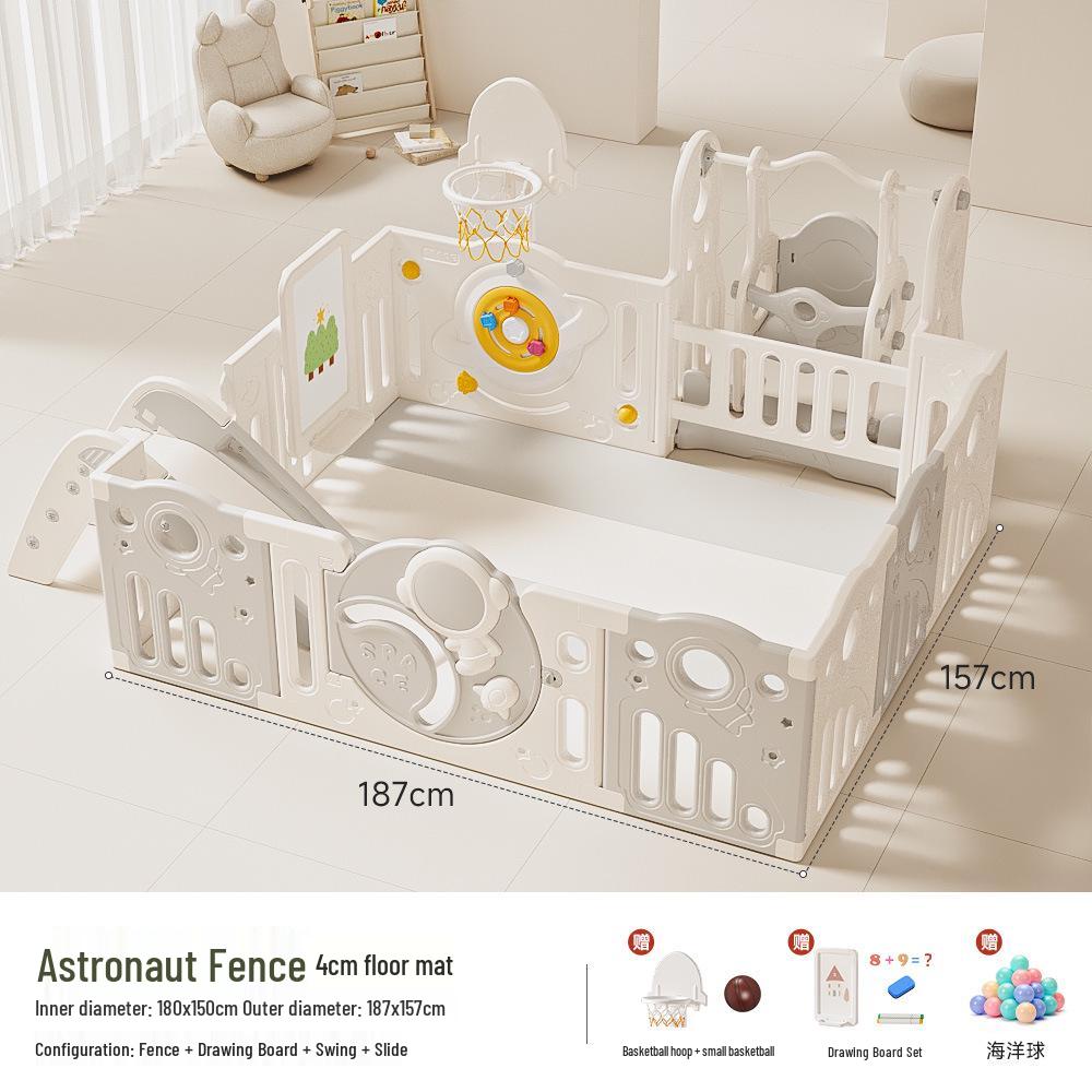 Baby Playpen and Crawling Mat: Indoor Infant Safety Fence for Living Room Floor.