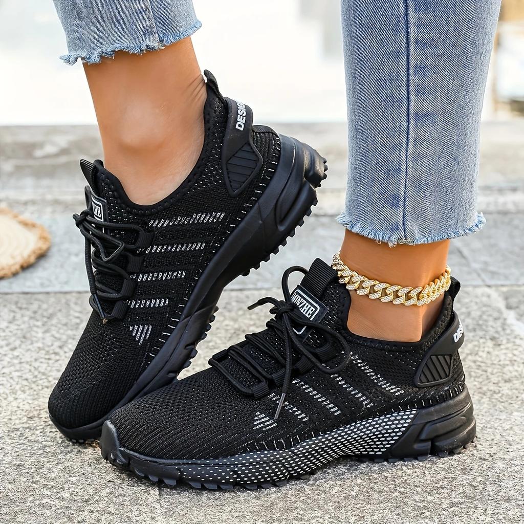 Womens Sneakers Breathable Knit Trainers New Design Comfortable Walking Running Shoes for Women Casual Sports Shoes