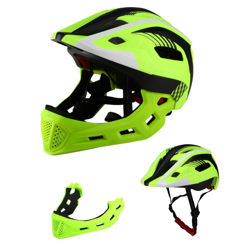 Kids Detachable Full Face Bike Helmet Breathable Ultralight Cycling Sports Safety Helmet for Bicycle Skateboard Scooter