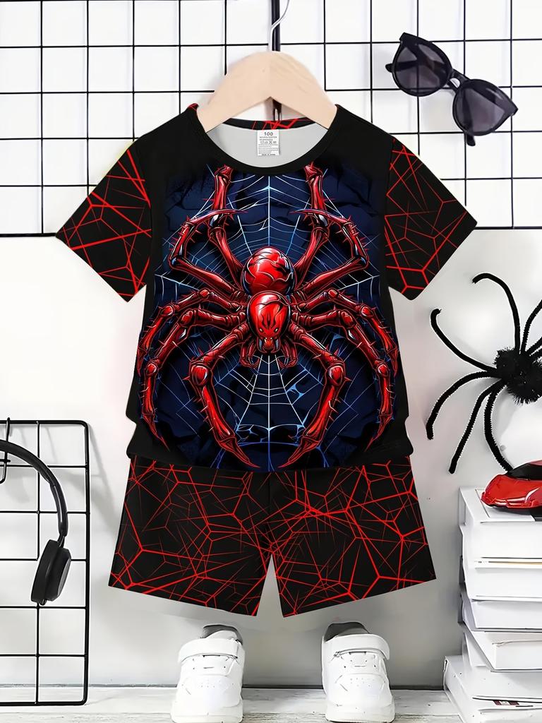 Summer New Casual D Printing Short-sleeved Suit Y Children's Suit Cartoon Letter New