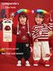 Kaka Panda Children's New Year Outfit: Boys' Round Neck Sweater & Girls' Winter Clothes for Toddlers - Trendy & Festive.