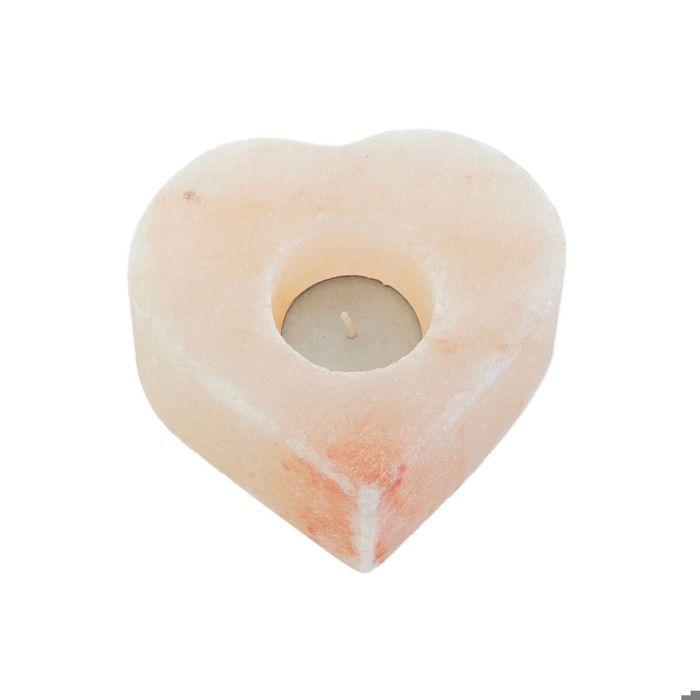 Bougeoir - DKD HOME DECOR - Sel De l'Himalaya - 11x11x5 Cm - Blanc/Rose - Lot De 2