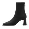 Stiefeletten Winter Damenschuhe Leder Spitzzehe Mittelhohe Absätze Elegante Schuhe 2025 Trend Mode Pumps Goth Chelsea Botas De Mujer