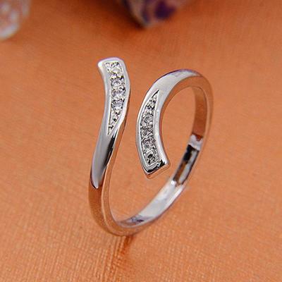 Heißer Mode-Charm Damen Natürlicher Faux Silber Verstellbare Größe Ring
