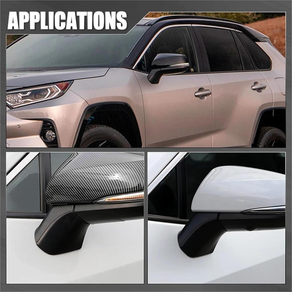 Car Side Rearview Mirror Triangle Base Cover Compatible for Toyota RAV4 RAV 4 2020 2021 2022 Front Left Right Auto Accessories(1 pair)