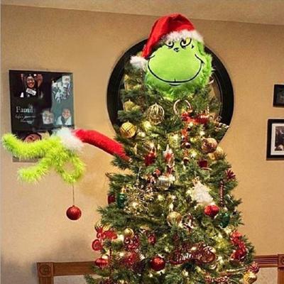 Strange Plush Toy Grinch Green Fur Monster Doll Christmas Green Monster Plush Toy