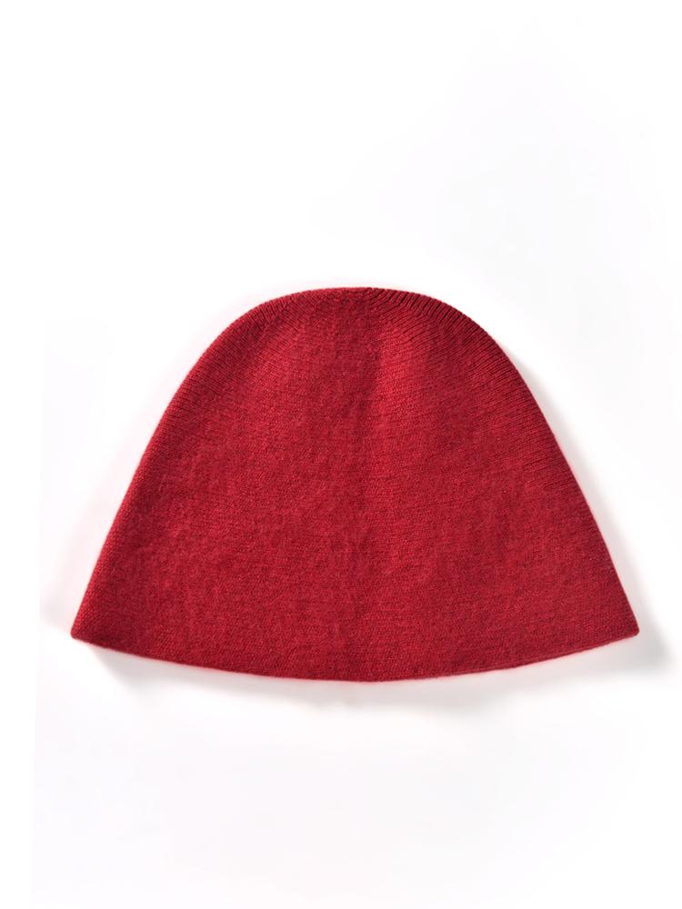 Ladies' 100% Cashmere Knitted Fisherman Hat Solid Color Ear Protection Hat Winter Fashionable Warm Water Bucket Yarn Basin Hat