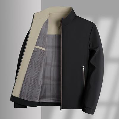 Heren herfstjassen opstaande kraag business casual midden- en oudere papa jassen lente- en herfstjassen