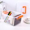 Transparent Handheld Plastic Storage Box with Lid for Toys, Clothes, and Snacks