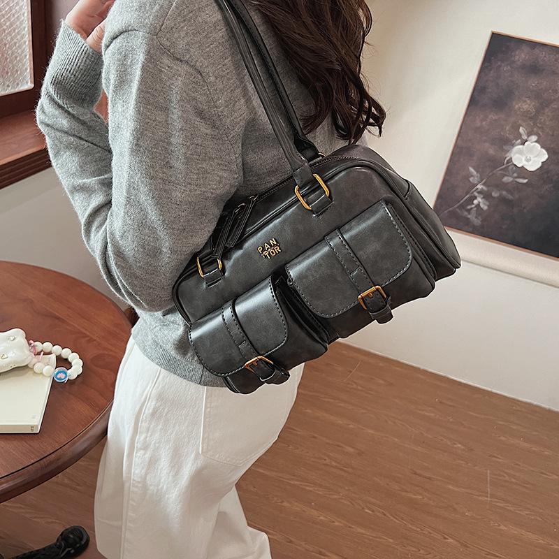 

Сумка для работы под мышкой, женская, большой емкости, 2024, новая, повседневная, ретро, сумка-подушка через плечо чёрный