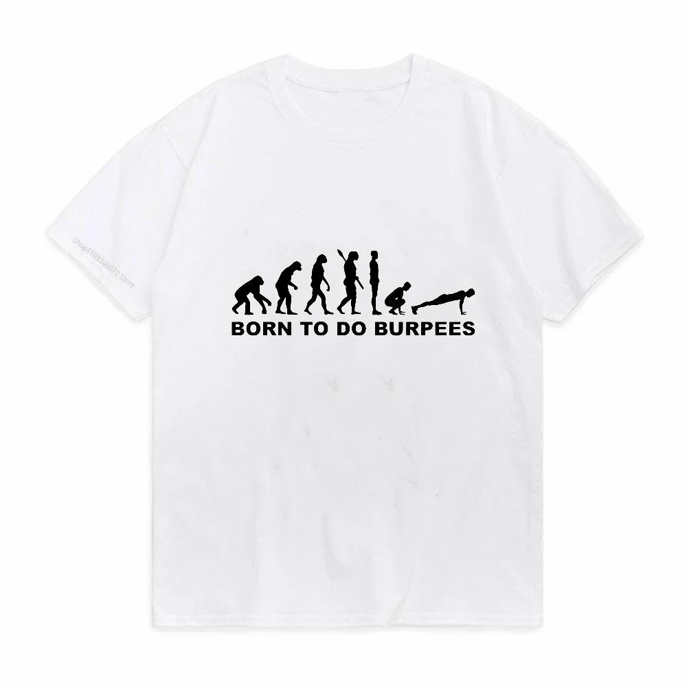 Nowe Modne Koszulki dla Mężczyzn Ewolucja Burpees Instruktor Crossfit Śmieszna Koszulka Krótki Rękaw Oversize Koszulka Męska Markowe Koszulki