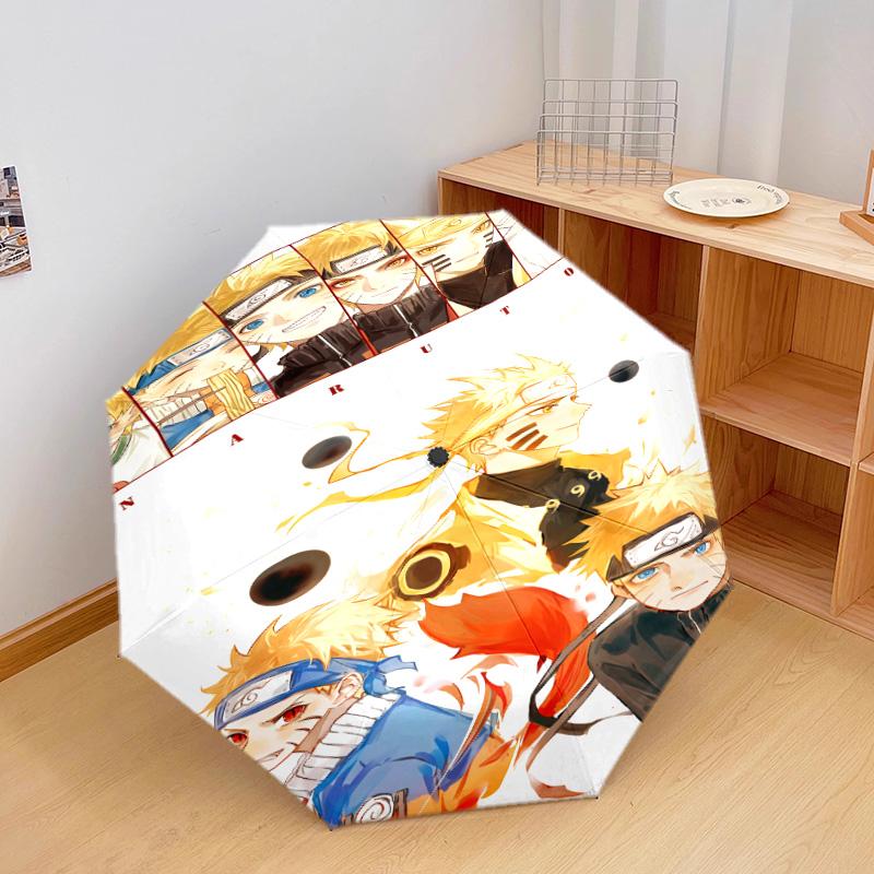 1 PC Automatic Folding Umbrella - Naruto Evolution Pattern Portable Foldable Design With 8 Ribs Christmas Birthday Gifts