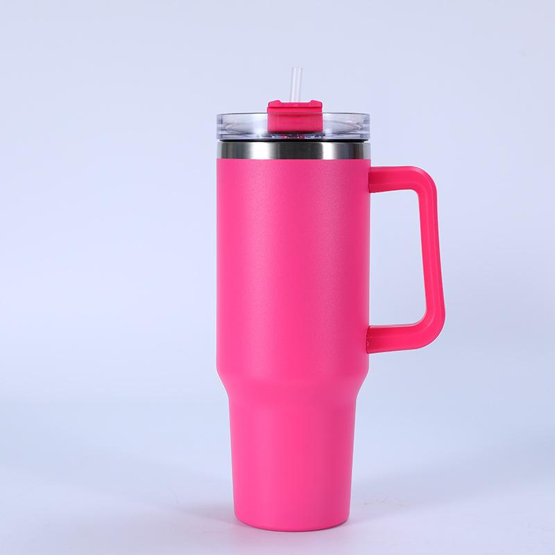 Car Cup Large Capacity Water Cup with Handle and Straw Double-walled Insulated Travel Mug Holiday Gifts 40oz
