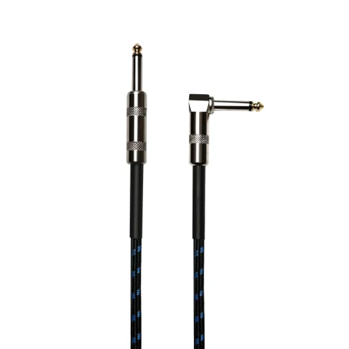 1.5M S-L Shielded Guitar Cable with 6.35mm Plug, Copper Mesh, Noise Cancelling, Heavy-Duty Nylon, Break-Resistant, Shielded Male-Male for Connecting I