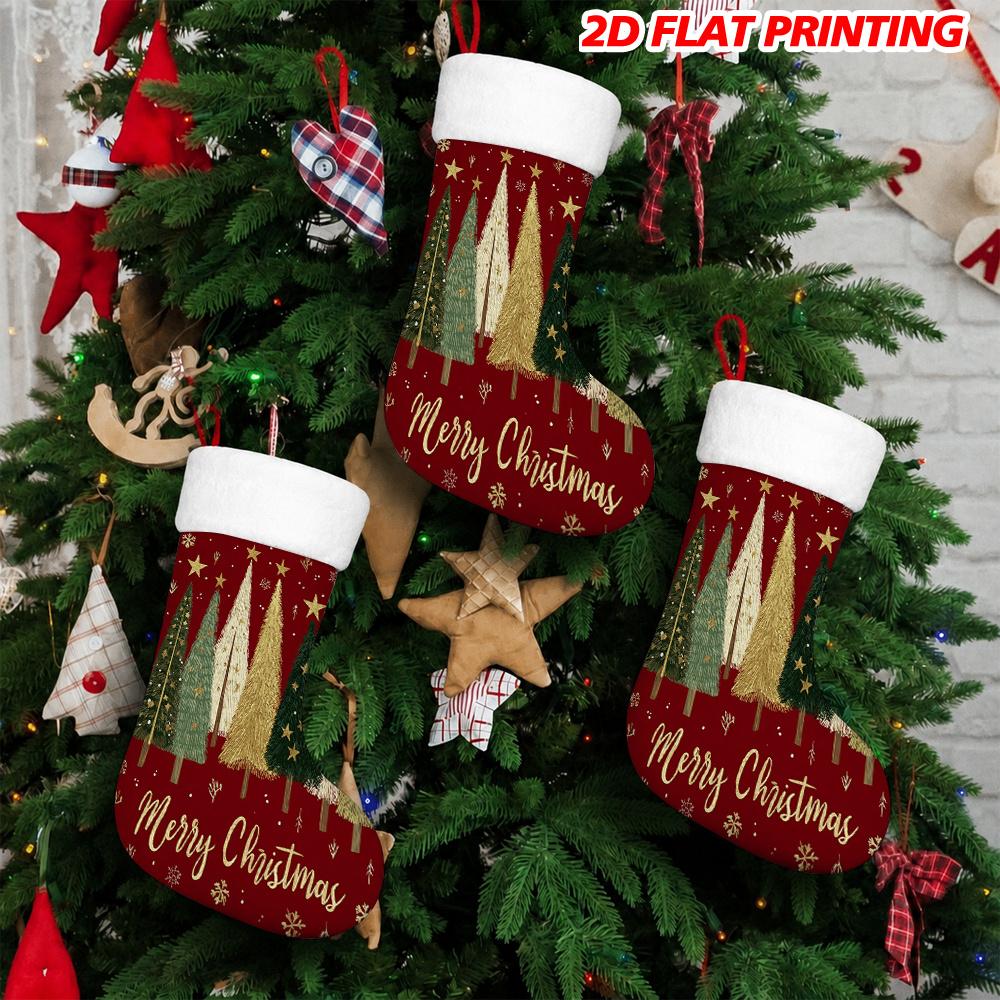 Christmas Decoration Fireplace Hanging Stocking1pc 1pcs Christmas Stocking Suitable for Fireplace, Wall Hangin