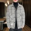 Autumn and Winter Plaid Woolen Jacket Loose Korean Version Trendy Lapel Fashion Coat Boys Handsome Casual Coat