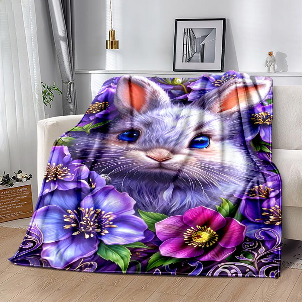 Easter Eggs And Bunnies Blanket,Suitable for Sofas, Offices, Travel, Living Rooms, Gifts To Relatives and Friends, Blanket,Suitable for All Seasons.