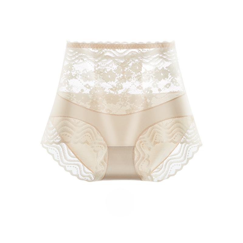 Hoch taillierte Unterwäsche für Damen aus Spitzenslips aus reiner Baumwolle mit einem taillierten Schritt, angehobenen Hüften, großer taillierter Dreiecksslip