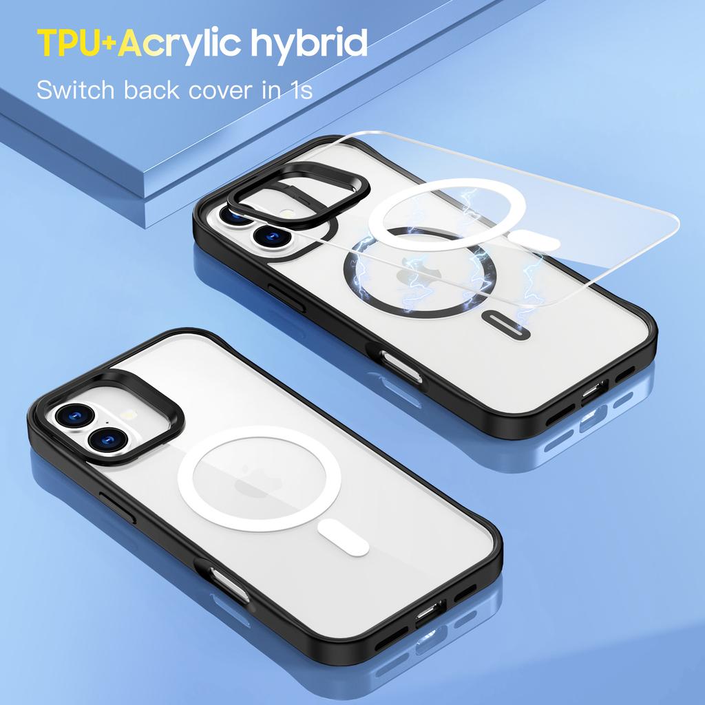 Mobile Phone Case for IPhone16pro Transparent Protective Case N52 Magnetic Phone Case Colored Pattern