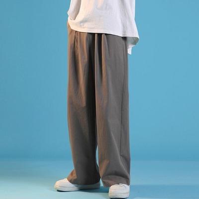 Pánské kalhoty Stahovací šňůrka Pružný pas Rovný Široká noha Volné Tenké Jednobarevné Streetwear Hluboký Rozkrok Dlouhé Sportovní Kalhoty Běžné Tepláky