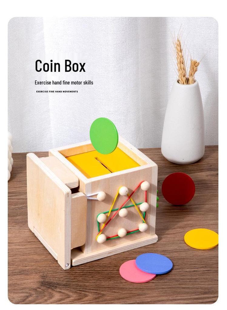 Children's Wooden Educational Toy: Radish Pulling, Bug Catching, Fishing, and Nail Board