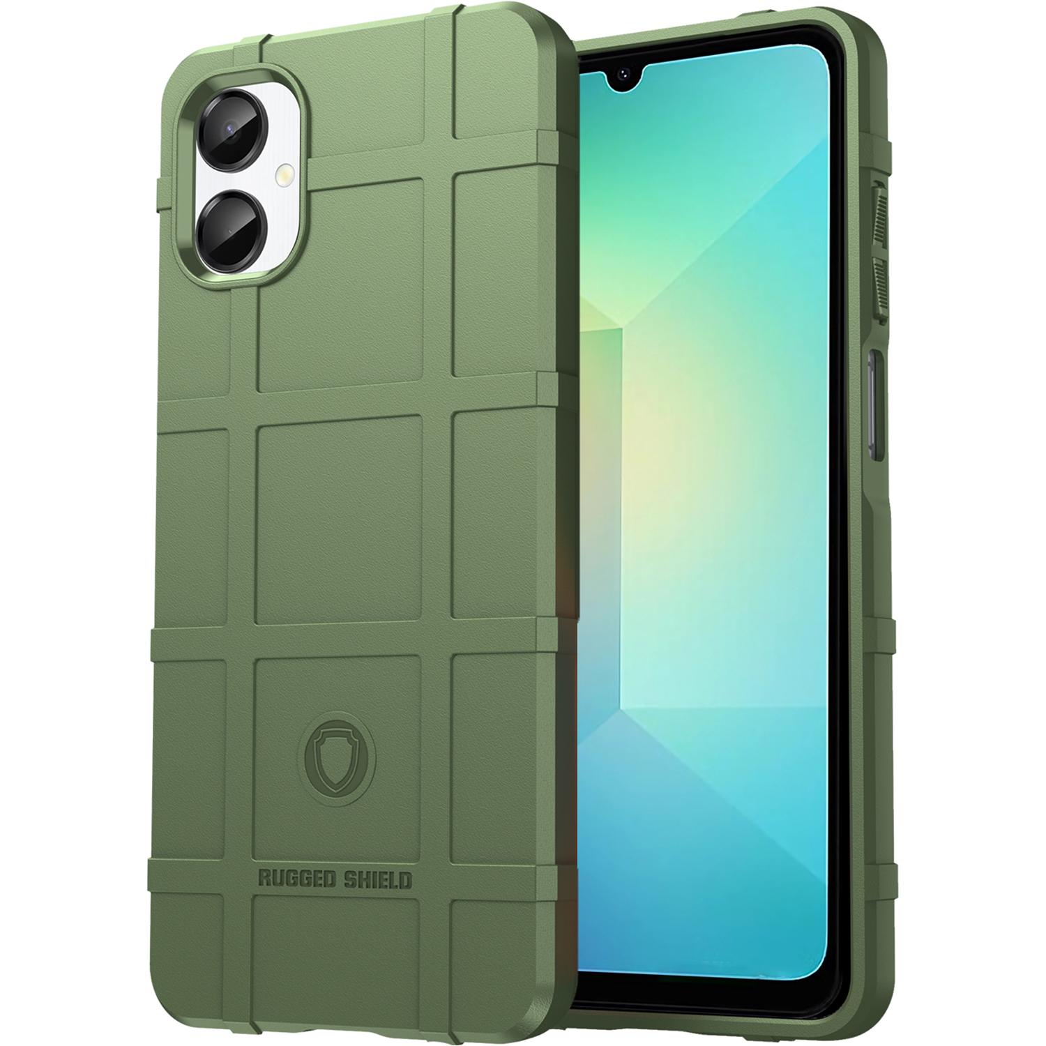 

For Samsung Galaxy A06 5G Case Grid Design Soft TPU Scratch-Proof Phone Cover Green