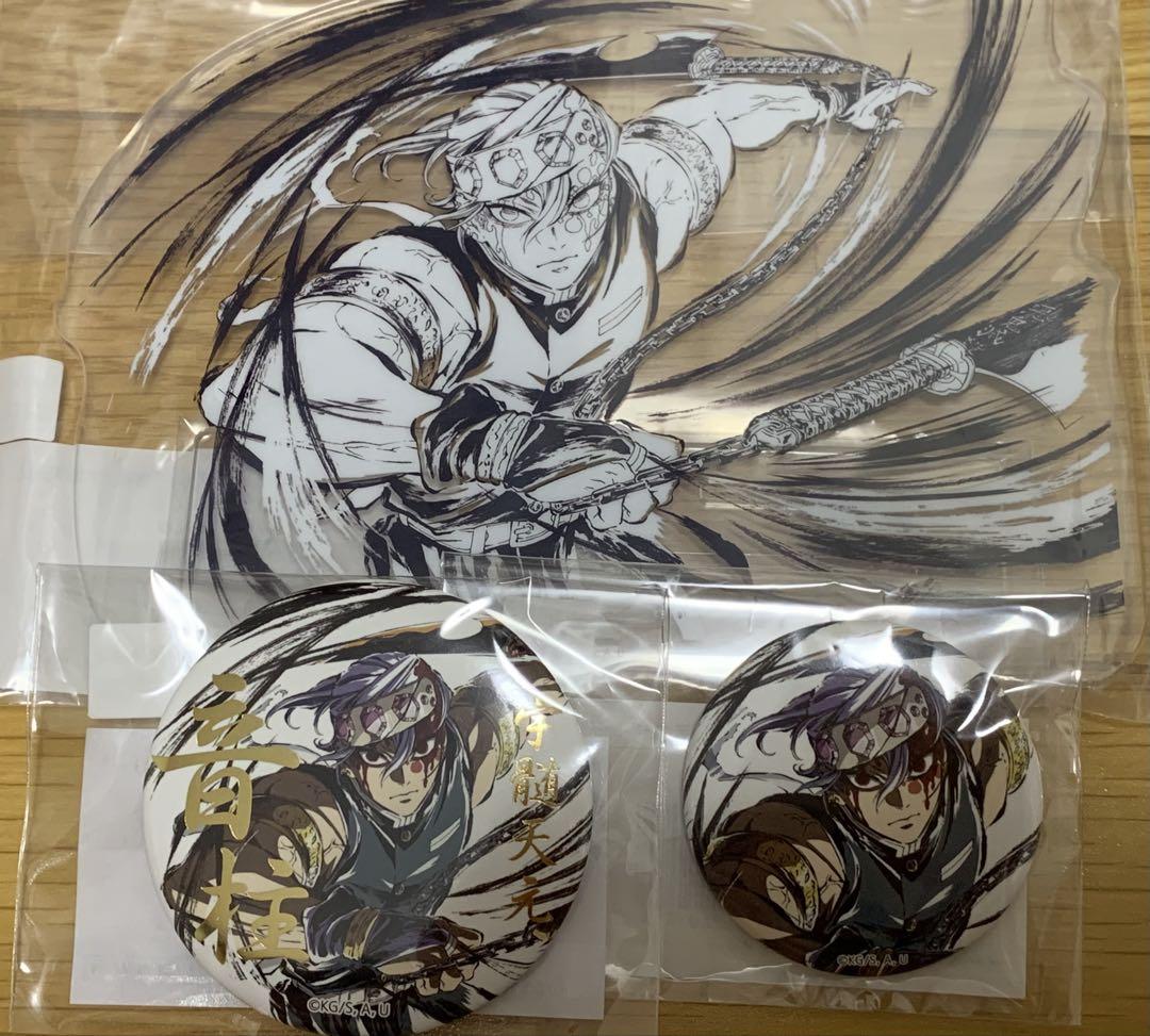 

[USED] Demon Slayer: Kimetsu no Yaiba Web Lottery Interlude Art Collection Sound Pillar Uzui Tengen Foil-Stamped Can Badge Acrylic Stand Set
