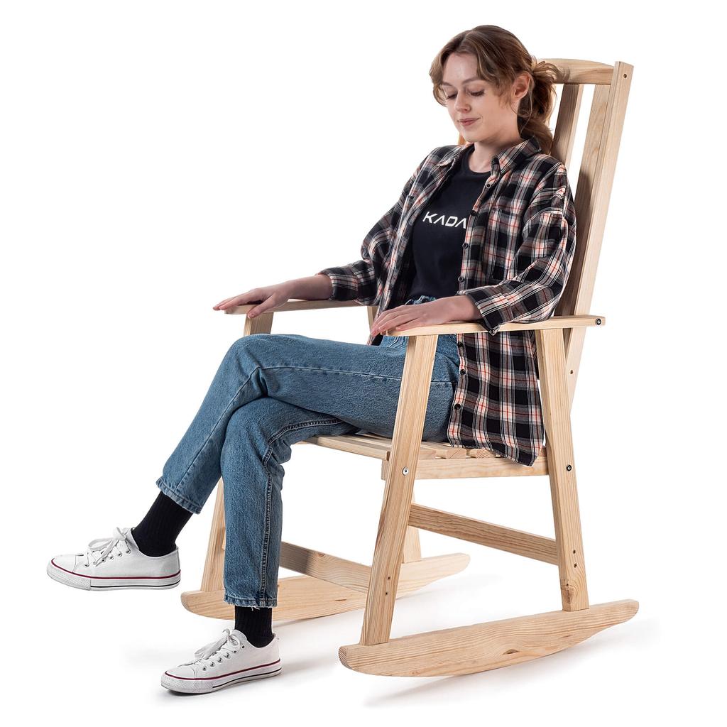 KADAX Schaukelstuhl aus Holz Natur