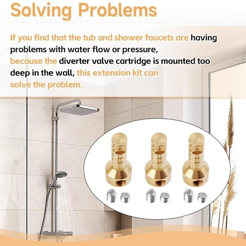 Metal Tub Shower Faucet Extension Rod RP75137 Replacement Plumbing Upgrades Solution for 3 6 Setting Diverter Cartridges