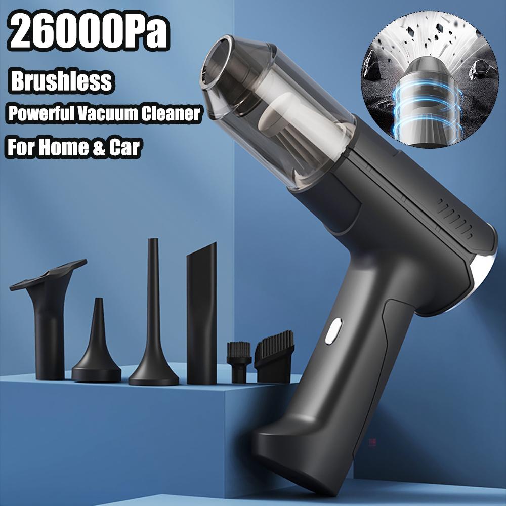 26000Pa Car Vacuum Cleaner Strong Suction Cleaning Machine Portable Wireless Handheld Blower Machine Air Duster Car Dust Blower