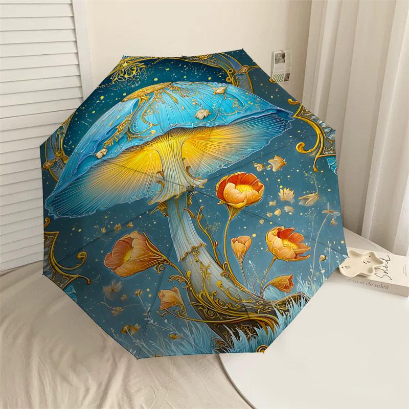 

1PC Mushroom Fantasy Umbrella-8-Rib Reinforced, Automatic Open, Lightweight & Durable, Cute Fashion Accessory for Outdoor-F2622