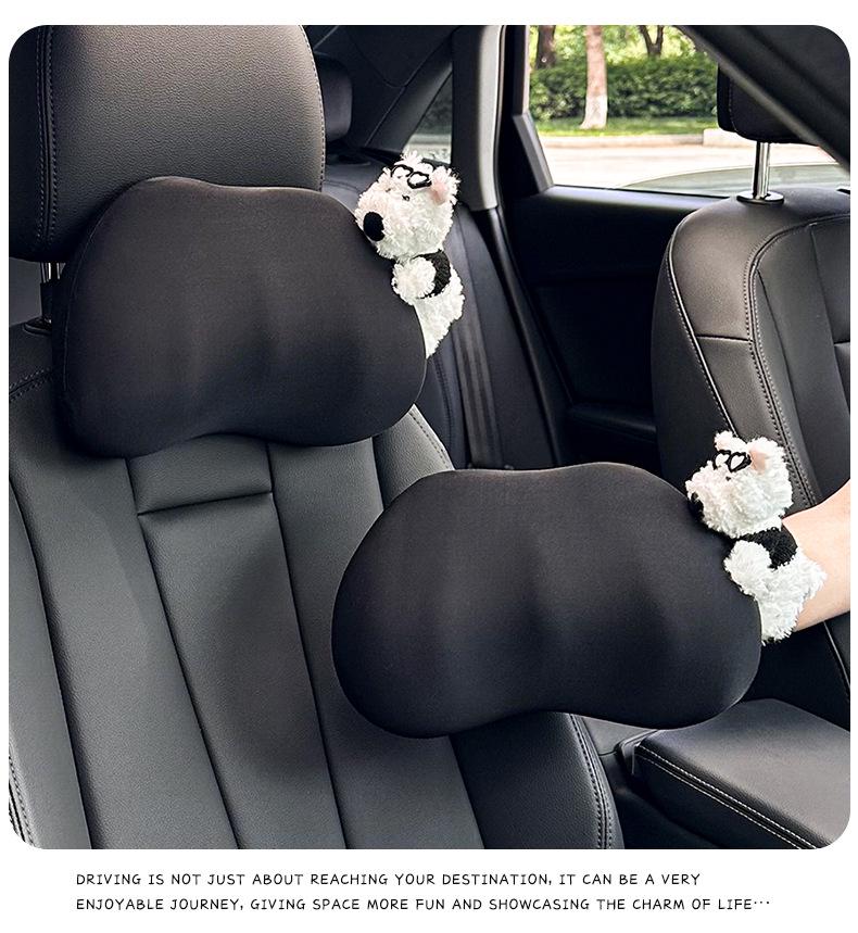 Ice Silk Memory Foam Car Headrest & Lumbar Support Pillow - Universal, Breathable, All-Season Comfort