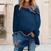 Ladies Plus Size Tie Dye Striped Long Sleeve T Shirt Round Neck Loose Irregular Hem Casual Tunic Top For Daily Wear