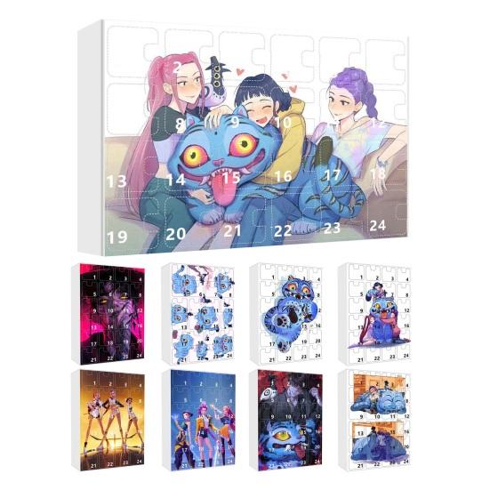 Demon Hunters Advent Calendar 2025 24 Days Christmas Countdown Calendar with 24 Keychain Gifts for Kids Adult Teens