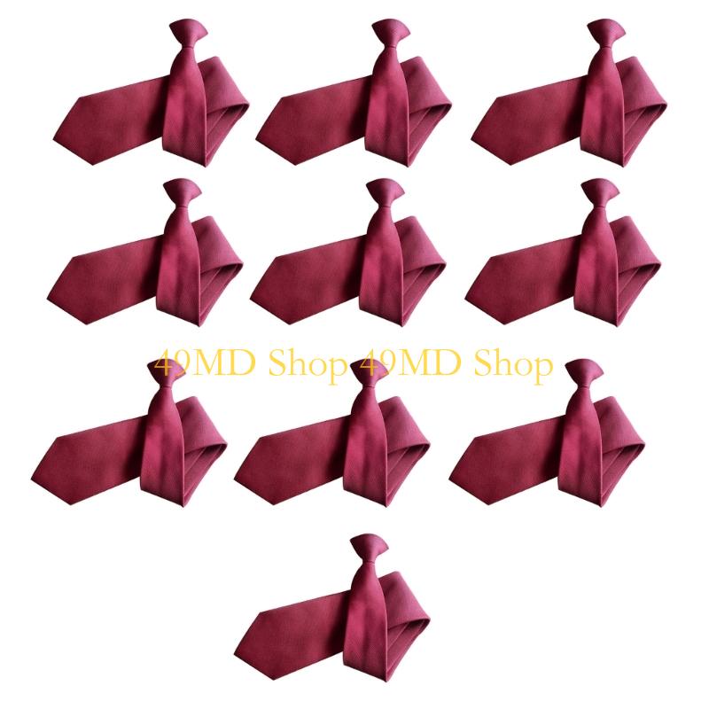 49MD Quick Wear Necktie Set Easy Clip On Neck Tie for Business and Casual Wear 10Pcs вино красного