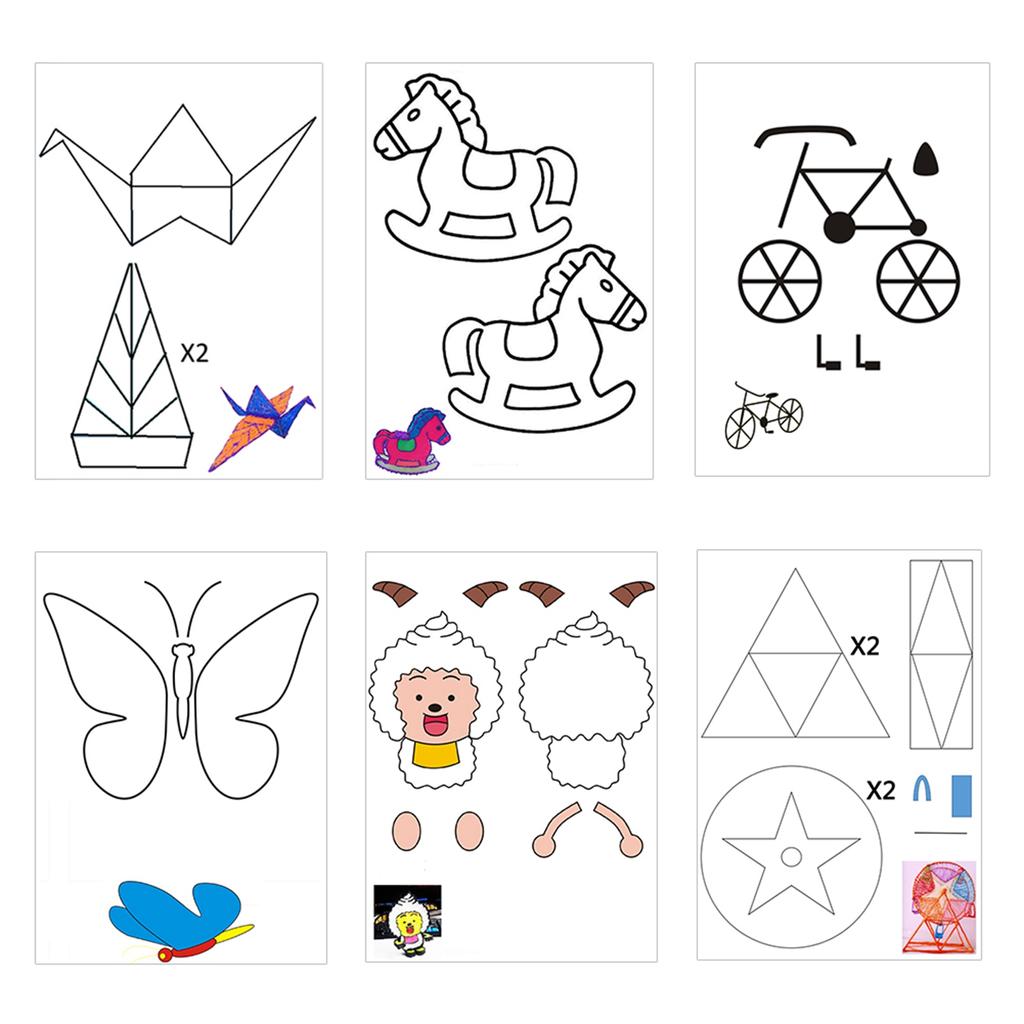 20pcs 3D Pen Printing Paper Painting Graffiti Template 40 Cartoon Patterns for Kids DIY