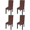 Day and Night - Day and Night Straight Elastic Chair Cover 4 Units Brown