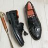 Luxury Brand Designer New Britain Tassels Dress Leather Shoes for Men Casual  All Match Classic Loafers Wedding Formal Footwear