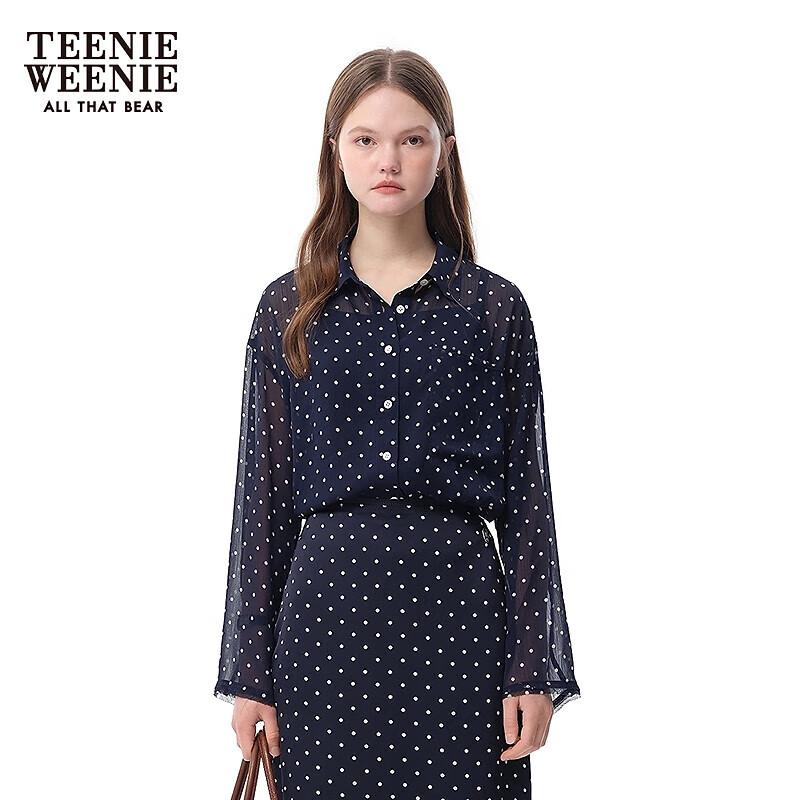 Teenie Weenie Women s Polka Dot Long Sleeve Blouse M