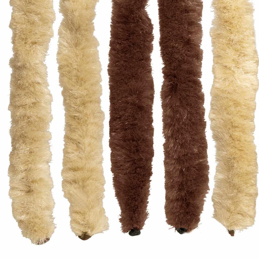 Insect Screen Door Curtain Chenille Brown and Beige 90 X 200 Cm