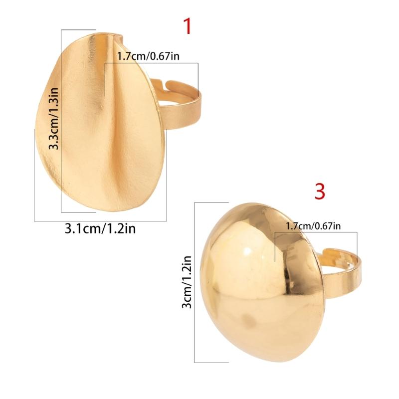 Geometric Band Ring Punk Style Alloy Texture Adjustable Rings Suitable for Fashion Enthusiasts Present Multiple Sizes