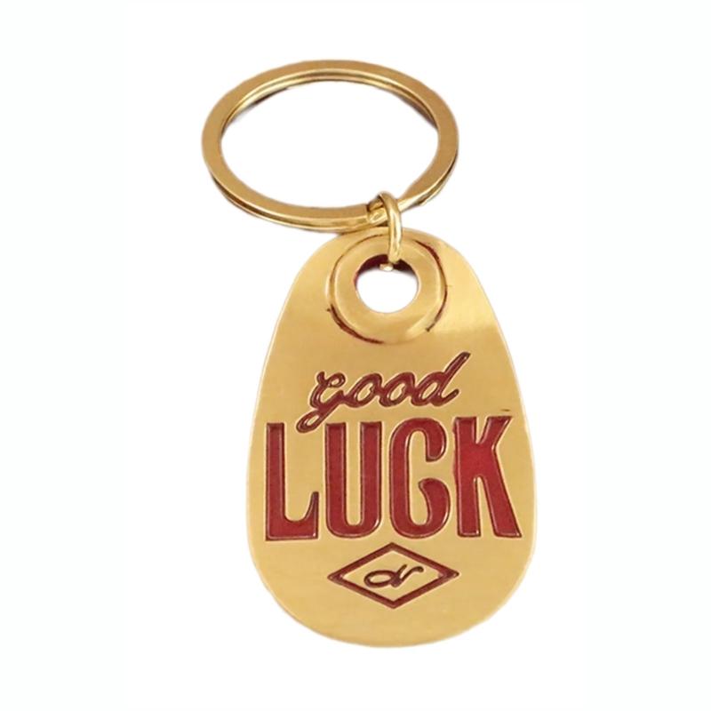 

Punk Style Good Luck Keychain With Engraved Message For Backpack Or Purse Decoration Fashionable Keyring 1