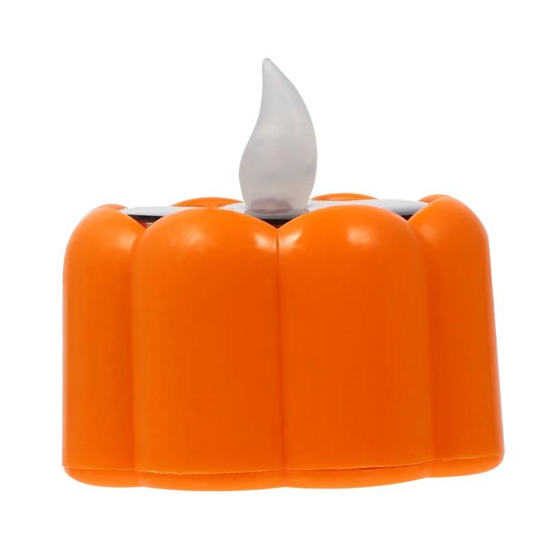 Pumpkin Solar Tea Light LED Candle Light Outdoor Waterproof Energy Electronic Flickering Solar Lamp Garden Halloween Home Decor