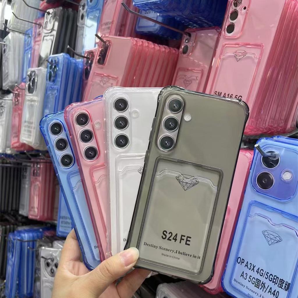 S26ultra Four-corner Airbag Anti-drop A57 Card Bag Mobile Phone Case Is Suitable for Samsung S24u Transparent Soft Case A36 All-inclusive.